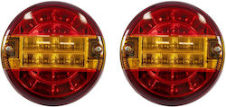 Globostar Anhängerbeleuchtung 999-0253 Rücklicht Für Fahrzeuge Led 10w 400lm 180° Dc 24v Wasserdicht Ip66 Orange & Rot M13.5 X P13.5 X H5.5cm Packung 2 Stücke 1 Jahr Garantie
