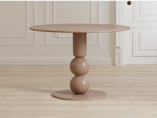Dallas 5142 Round Dining Table Extendable Wooden Beige 75x75cm