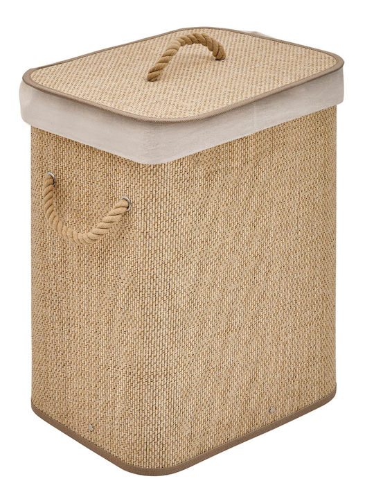 Atmosphera Wäschekorb Bamboo 60l mit Deckel 52x32x63cm Beiges