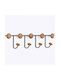 Wallity Wall Hanger Wooden 9 Hooks White 65x22x12cm