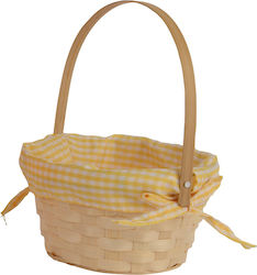 Kaemingk Bamboo Yellow Storage Basket 10x19cm