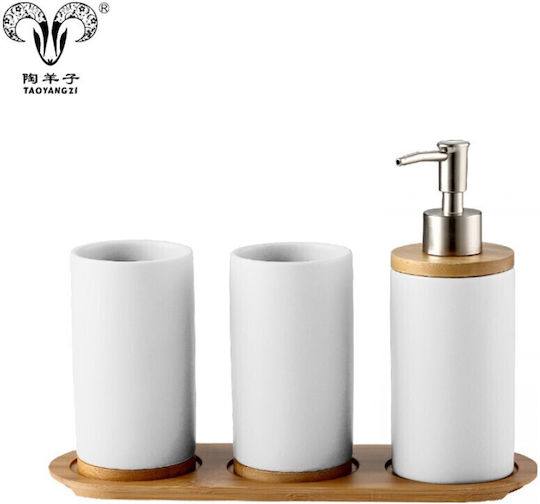 Melina's Collection Set Accesorii Pentru Baie Ceramic Alb