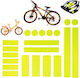 21 1 Solar Bicycle Stickers Reflective Honeycomb Warning Safety Plate Strips Fluorescent Yellow