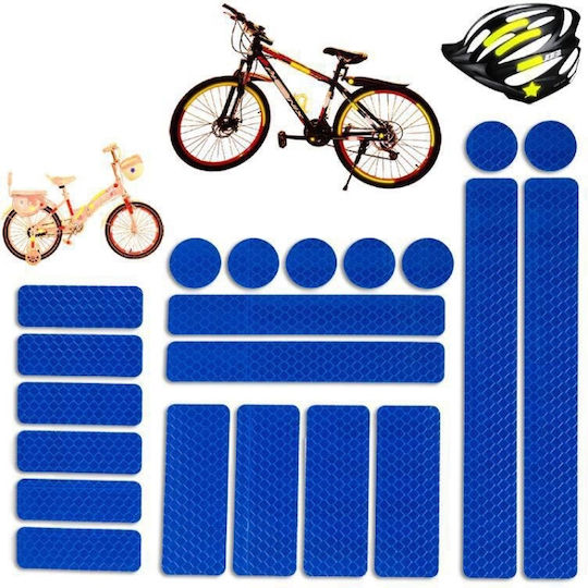 21 1 Autocolante Solare Pentru Bicicletă Benzi Reflectorizante Tip Fagure De Avertizare De Siguranță Albastre