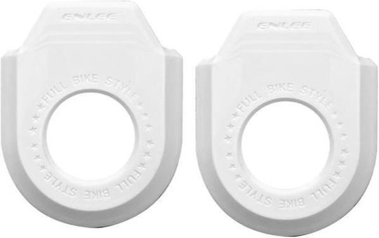 Enlee 2 Pieces Bicycle Crank Protector Mtb Chain Style A White
