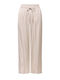 Women's Satin Trousers in Loose Fit Beige