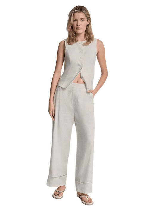 Women's Fabric Trousers Ivory
