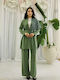 Women's Khaki Set with High Rise Trousers with Rubber Band