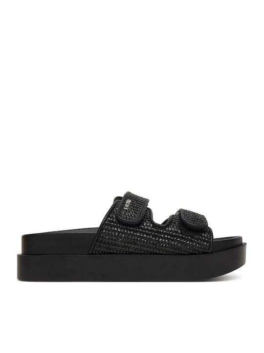 DKNY DKNY Damen Flatforms Schwarze Sandalen