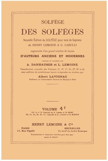 Henry Lemoine Σολφέζ Τεύχος 4f Γαλλική Έκδοση