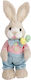 Standing Wicker Pink Rabbit Shirt & Bow Tie Hol...