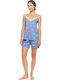 Pink Label Sommer Babydoll Blau