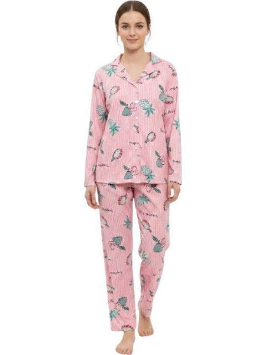 Soccus Set Pijamale Dama De Iarnă Din Bumbac Roz