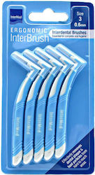 InterMed Ergonomische Interbrush Interdentalbürsten mit Griff 0,6 mm Hellblaue 5 Stück