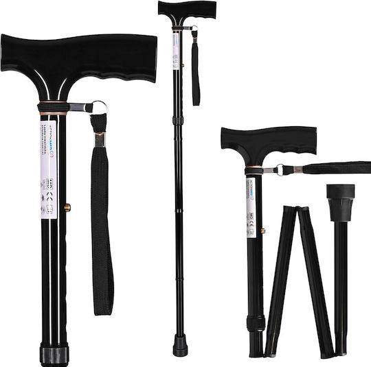 Μπαστούνι Περιπάτου Folding Walking Stick Actionmed Black