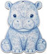 Wooden Craft Decoration Hippopotamus K1010 8cm Light Blue