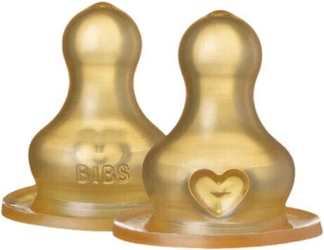 Bibs Baby Bottle Teats Rubber Medium Flow 2 Pieces
