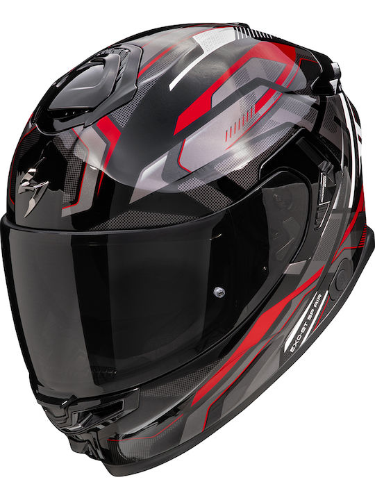 Scorpion EXO-GT SP Black/Green/Red Κράνος Μηχανής Full Face ECE 22.06 με Sunvisor