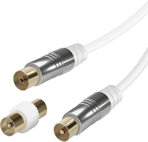 Vivanco Antenna Cable Coax Male - Coax Female White 2m 1 Piece