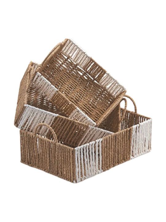 TnS Καλάθι Απλύτων Ψάθινο 35x24x11cm Καφέ