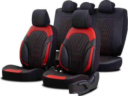 Auto Gs Σετ Καλύμματα Αυτοκινήτου 11τμχ Δερματίνη Design Μαύρα