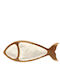 Atmosphera Fish Decorative Platter Wooden Ecru 27x14cm