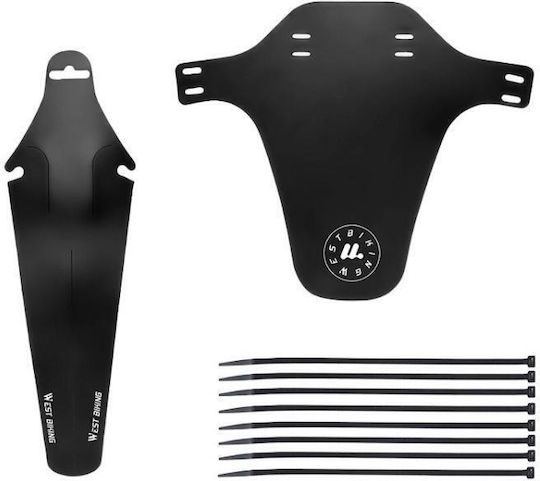 West Biking Yp0714043 Bicycle Fenders Front Rear Mountain Bike Fork Fenders Black