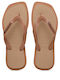 Top Square Flip Flops in Beige Colour