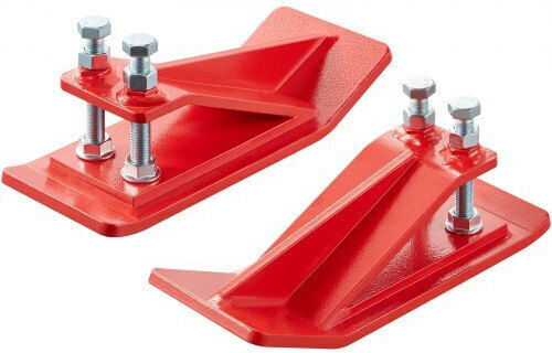 Vevor Tractor Bucket Protector 2pcs Heavy Duty Steel Bucket Edge Protectors Edge Tamer Anti-skid Device Double Hexagon Lock Nuts Bolts Snow Leave Removal & Spreading Gravel Red