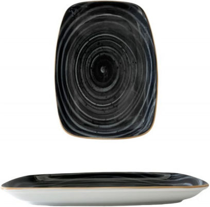 Servierplatte Aus Porzellan Schwarze 31x21cm