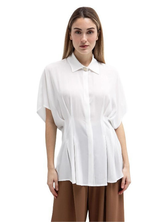 Toi&Moi Short Sleeve Women's Shirt Off White