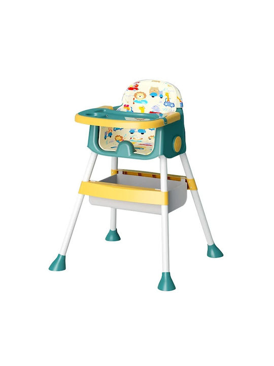 Little Mom Klappbarer Baby Hochstuhl 2 in 1 Gelb