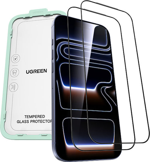 Ugreen 2.5D 0.33mm Tempered Glass 2 Pieces Black (iPhone 17 Pro Max / iPhone 16 Pro Max Compatible with Xiaomi 17 Pro)