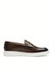 Leather Men's Moccasins In Brown Color