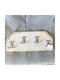 Wall Hanger Wooden 8 Hooks White ZS008 45x18x4cm