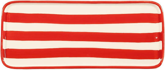Zafferano Rectangular Ceramic Red Serving Platter 26.5cm 2 Pieces