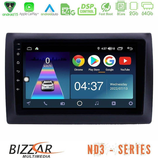 Bizzar Ηχοσύστημα Αυτοκινήτου για Fiat Stilo 2001-2008 (Bluetooth/USB/WiFi/GPS/Apple-Carplay/Android-Auto) με Οθόνη Αφής 9"