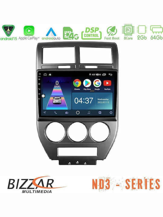 Bizzar Ηχοσύστημα Αυτοκινήτου για Jeep Compass / Patriot 2007-2008 (Bluetooth/USB/WiFi/GPS/Apple-Carplay/Android-Auto) με Οθόνη Αφής 10"