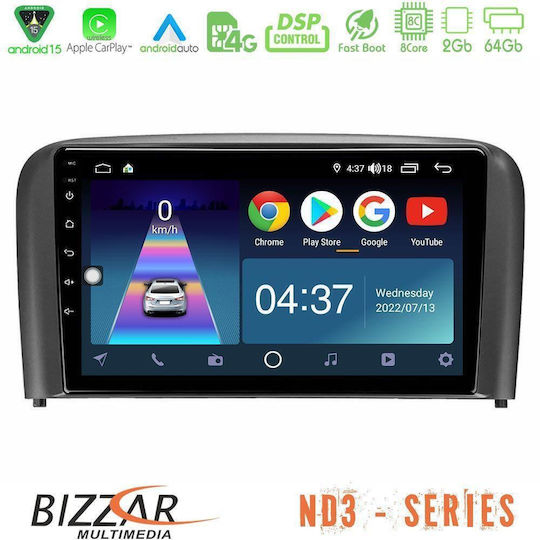Bizzar Автомобилна Аудио Система За Volvo S80 1998-2006 (Bluetooth/USB/Wi-Fi/GPS/Apple CarPlay/Android Auto) С Touch Screen 9"