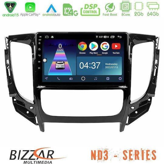 Bizzar Car Audio System for Fiat Fullback Mitsubishi L200 2016 with A/C Bluetooth USB WiFi GPS Apple CarPlay Android Auto with 9 Inch Touch Screen