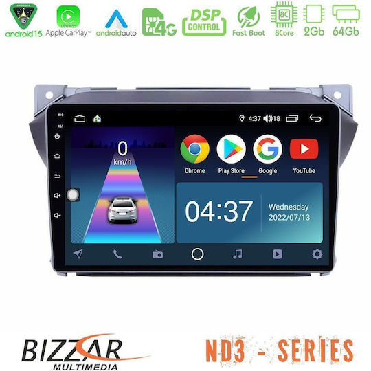 Bizzar Ηχοσύστημα Αυτοκινήτου για Suzuki Alto Nissan Pixo (Bluetooth/USB/WiFi/GPS/Apple-Carplay/Android-Auto) με Οθόνη Αφής 9"