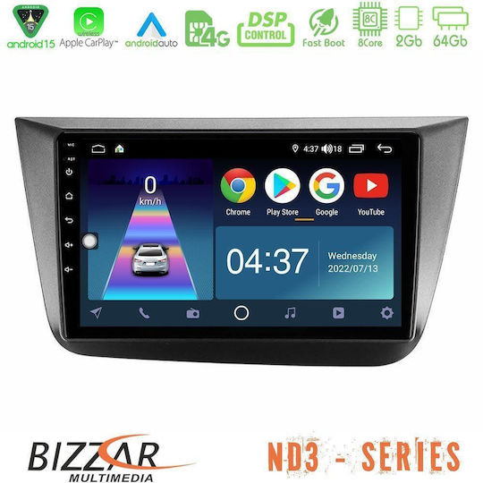 Bizzar Auto-Audiosystem Für Seat Altea 2004-2015 Mit Touchscreen 9" Bluetooth USB WiFi GPS Apple CarPlay Android Auto