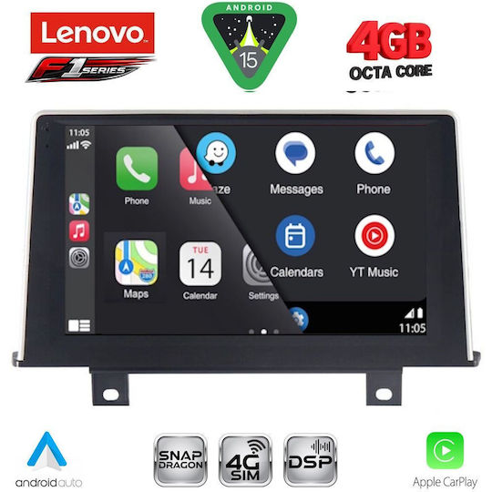 Lenovo Car Audio System for BMW Series 1 2011-2016 Bluetooth USB WiFi GPS Apple CarPlay Android Auto with 9" Touch Screen