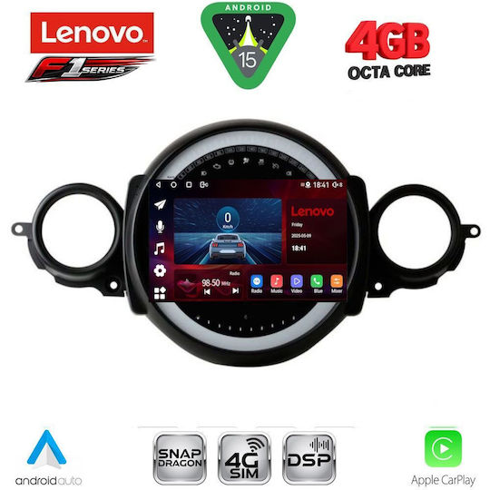 Lenovo Car Audio System for Mini Cooper and Clubman 2011-2013 Bluetooth USB Wi-Fi GPS Apple CarPlay Android Auto with 9 Inch Touch Screen LENOVO SSQ 9064 CPA