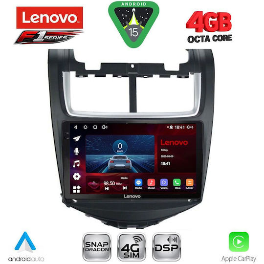 Lenovo Ηχοσύστημα Αυτοκινήτου για Chevrolet Aveo 2014-2017 (Bluetooth/USB/WiFi/GPS/Apple-Carplay/Android-Auto) με Οθόνη Αφής 9"