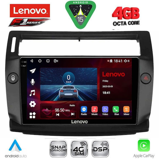 Lenovo Ηχοσύστημα Αυτοκινήτου για Citroen C4 2004-2011 (Bluetooth/USB/WiFi/GPS/Apple-Carplay/Android-Auto) με Οθόνη Αφής 9"