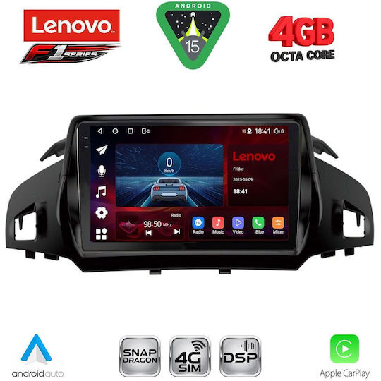 Lenovo Car Audio System for Ford Kuga / C-Max 2013-2019 (Bluetooth/USB/WiFi/GPS/Apple CarPlay/Android Auto) with 9" Touch Screen