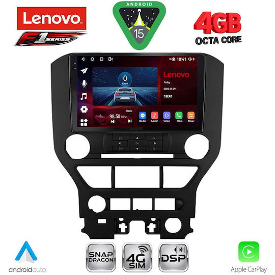 Lenovo Ηχοσύστημα Αυτοκινήτου για Ford Mustang 2015-2020 (Bluetooth/USB/WiFi/GPS/Apple-Carplay/Android-Auto) με Οθόνη Αφής 9"