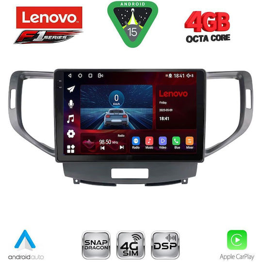 Lenovo Car Audio System for Honda Accord 2008-2013 Bluetooth USB WiFi GPS Apple CarPlay Android Auto with 9" Touch Screen