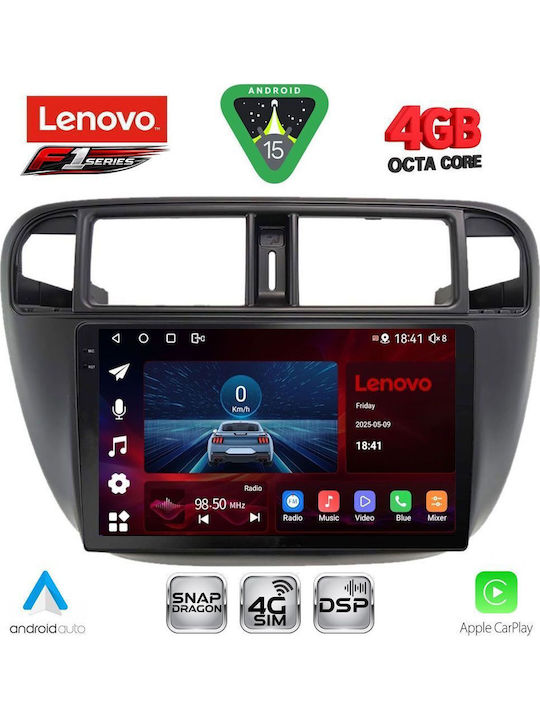 Lenovo Car Audio System for Honda Civic 1995-2001 with A/C Bluetooth USB WiFi GPS Apple CarPlay Android Auto with 9" Touch Screen